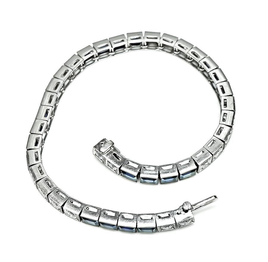 Estate 2.50ct Diamond Sapphire Line Bracelet
