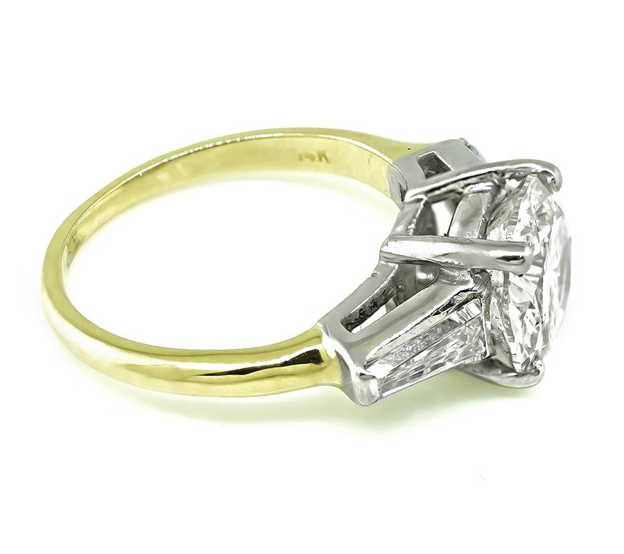 2.55ct Diamond Yellow and White Gold Engagement Ring