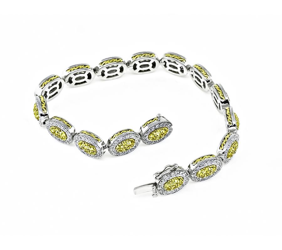 Estate 3.25ct Yellow Sapphire 1.28ct Diamond Bracelet