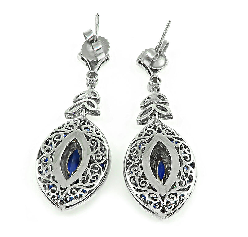 Estate 4.75ct Sapphire 1.70ct Diamond Earrings
