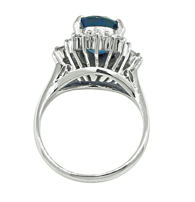 Estate 4.75ct Sapphire Diamond Ring