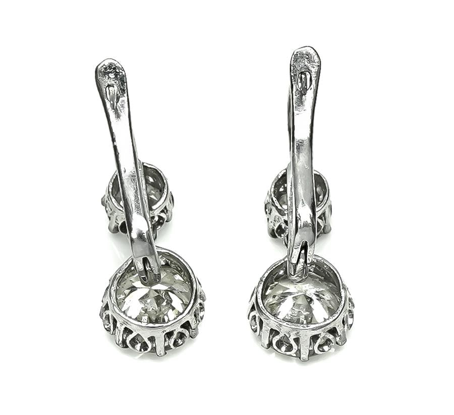 Estate 4.44cttw Diamond Dangling Earrings