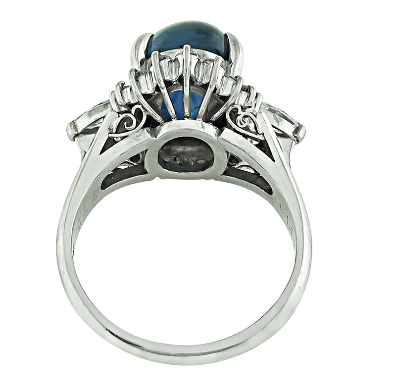Estate 7.72ct Ceylon Sapphire 1.38ct Diamond Ring