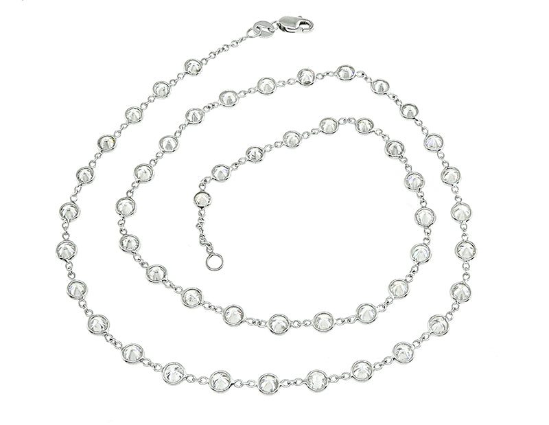 Estate 7.80ct Diamond By The Yard Necklace
