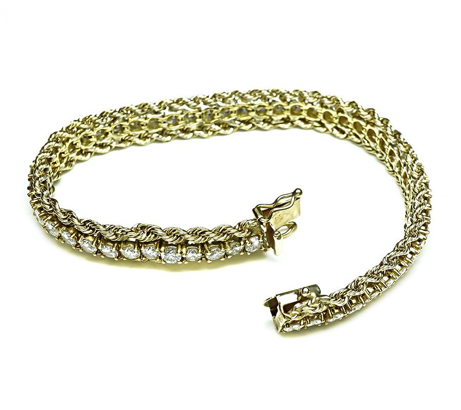 Estate 7.00ct Diamond Gold Bracelet