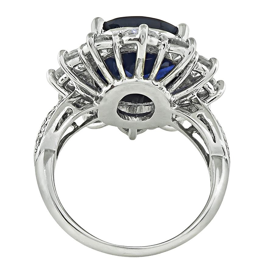 7.34ct Ceylon Sapphire 2.52ct Diamond Engagement Ring