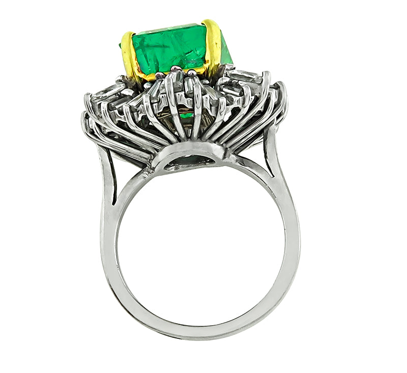 Estate 8.00ct Colombian Emerald 2.50ct Diamond Ring