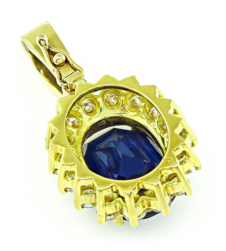 Estate 8.64ct Sapphire 1.25ct Diamond Pendant