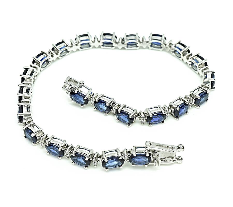 Estate 8.13ct Sapphire 0.50ct Diamond Bracelet
