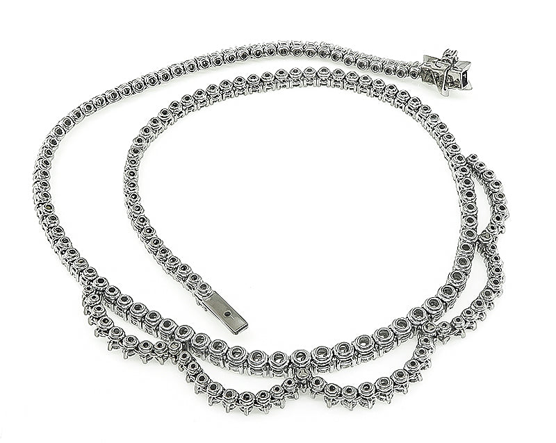 Estate 15.00ct Diamond White Gold Necklace