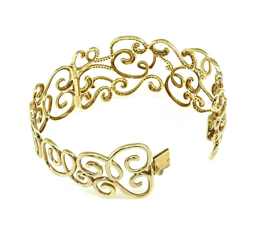 Estate 3.00ct Diamond Gold Bangle