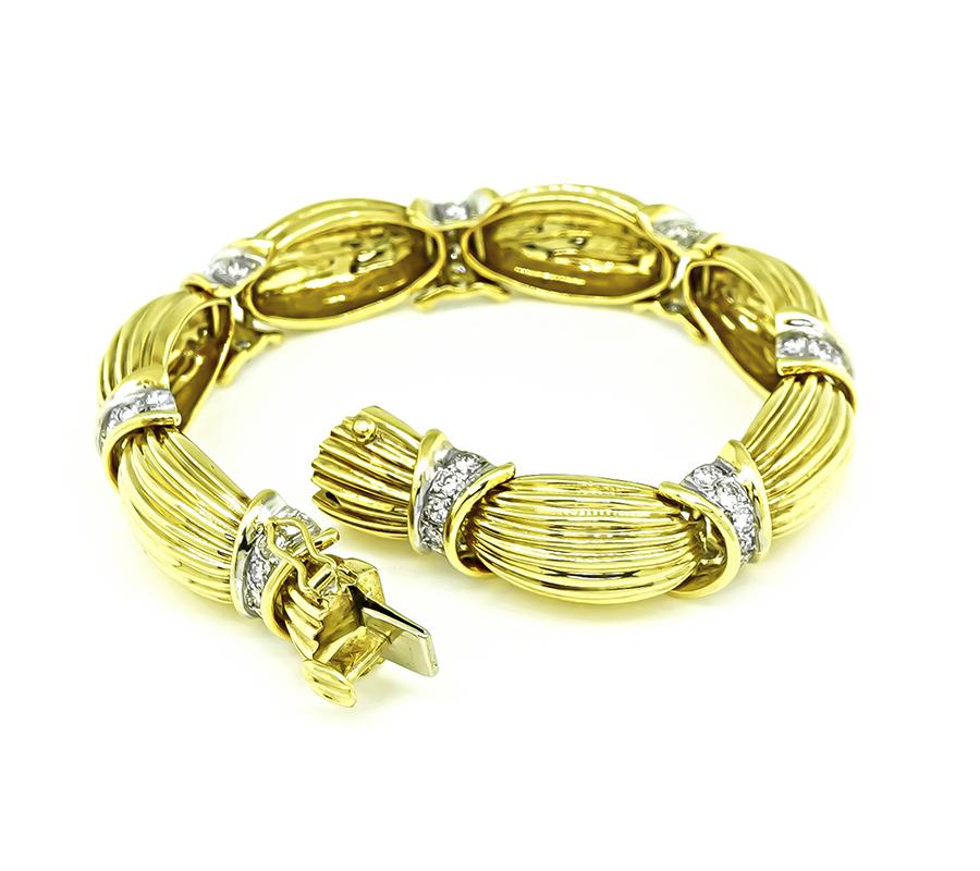 Estate 3.00ct Diamond Gold Bracelet