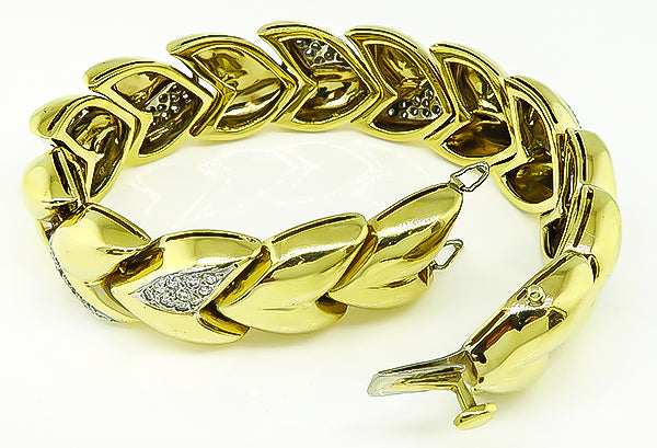 Estate 3.50ct Diamond Gold Bracelet