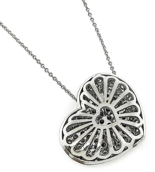 3.00ct White Diamond 1.75ct Natural Fancy Brown Diamond Heart Pendant Necklace