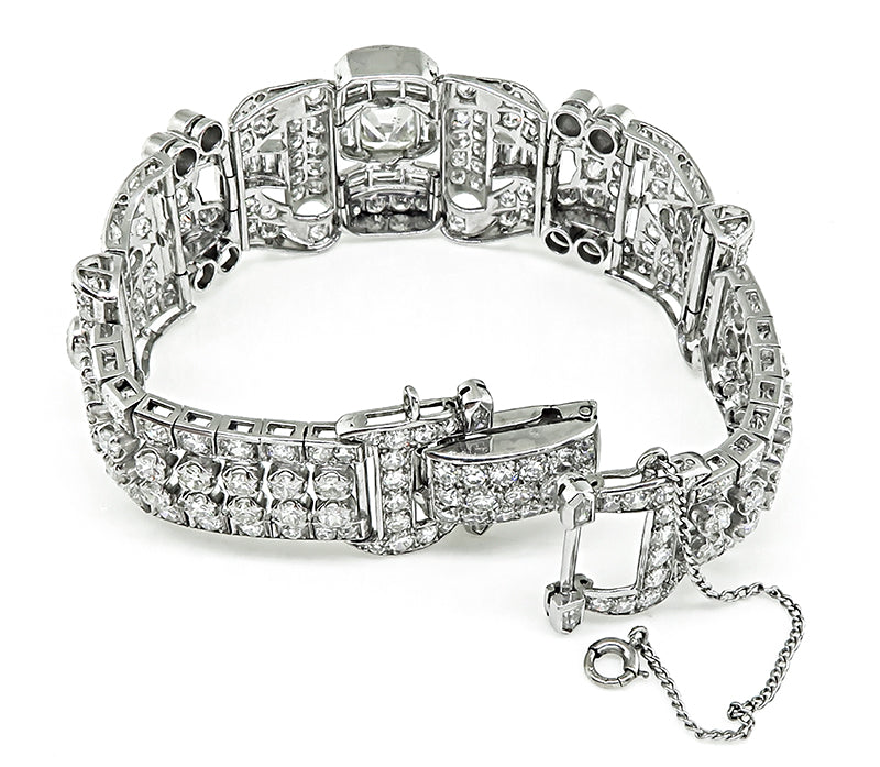 Estate 12.20ct Diamond Platinum Bracelet
