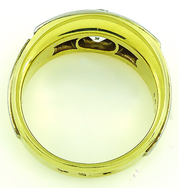 Estate 1.15ct Diamond 0.60ct Sapphire Men's Ring