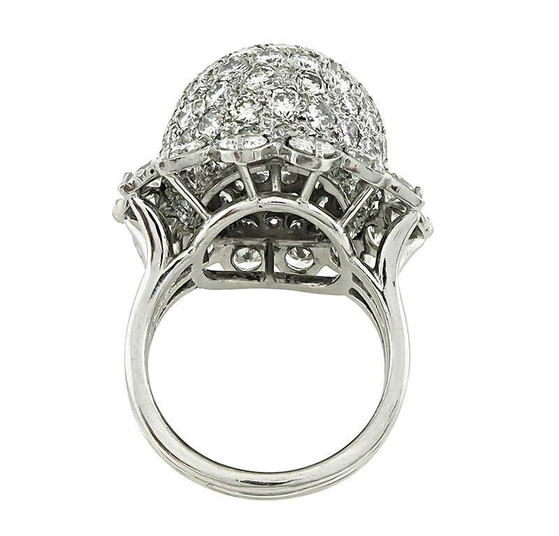 Estate 6.00ct Diamond Flower Ring