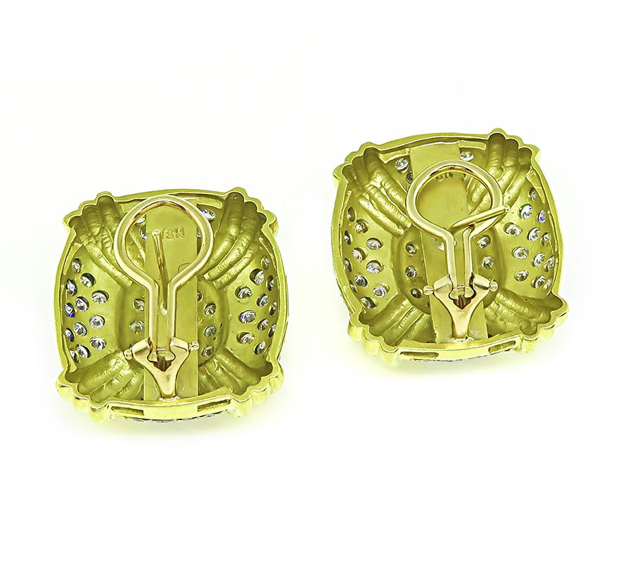 4.75ct Diamond Yellow and White Gold Earrings
