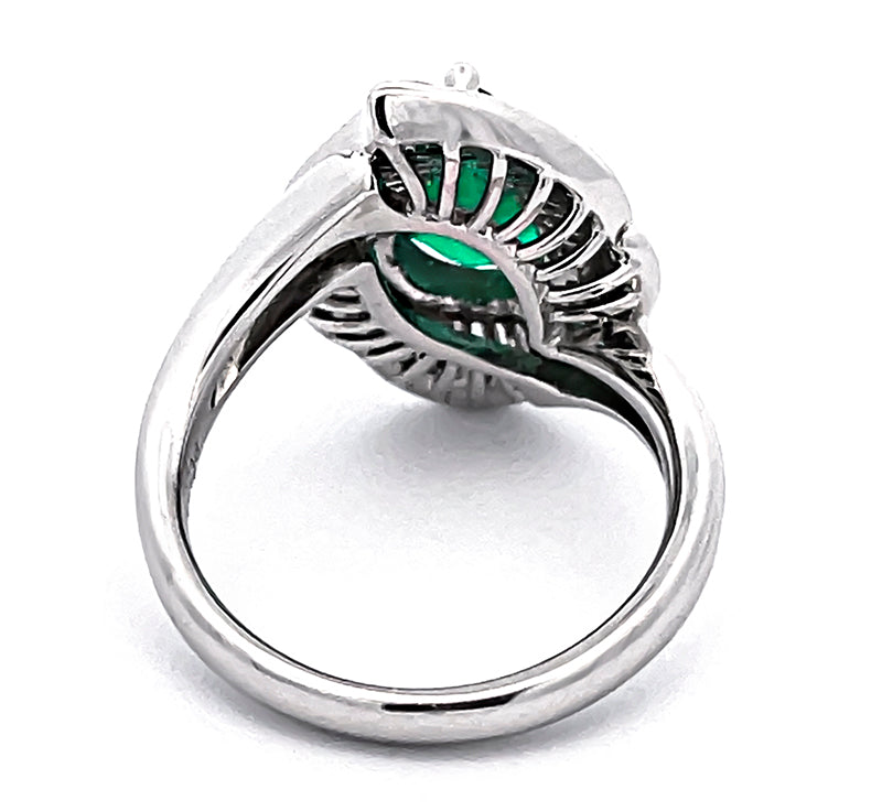 Estate 1.29ct Emerald 0.50ct Diamond Ring