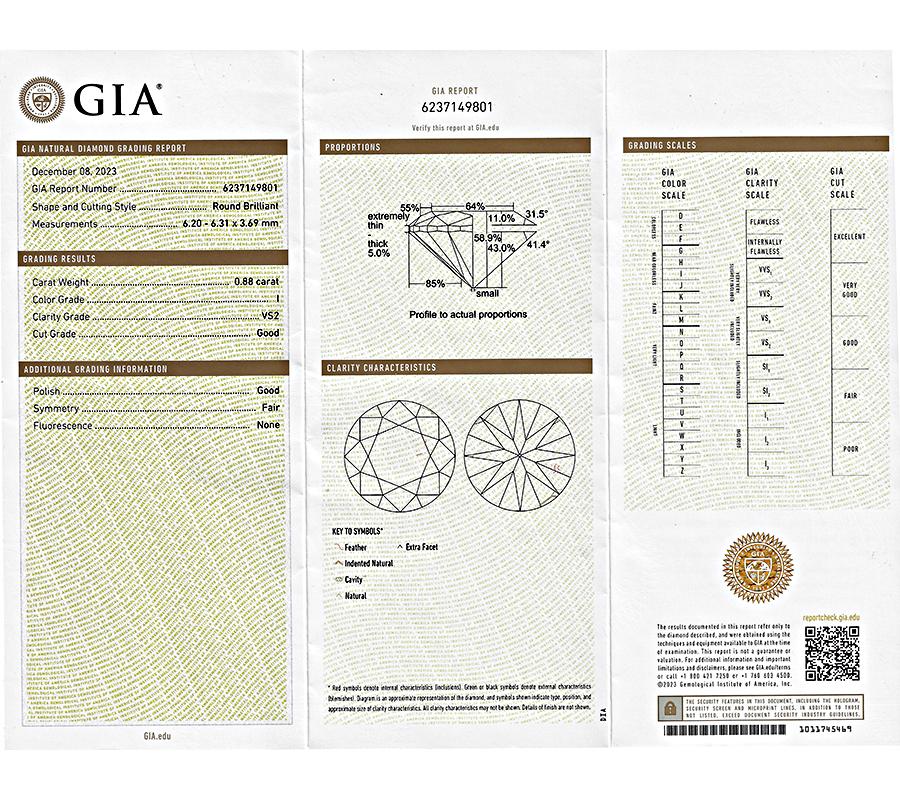 Estate GIA 0.88ct Center Diamond 3.50ct Diamond Cocktail Ring