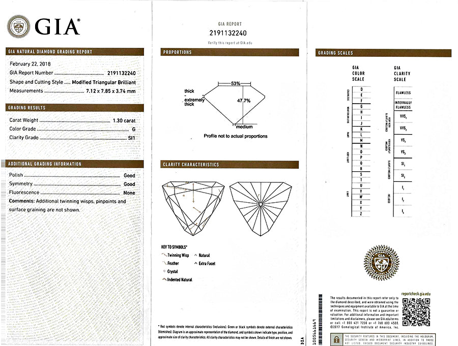 Estate GIA Certified 1.30ct Diamond Pendant Necklace