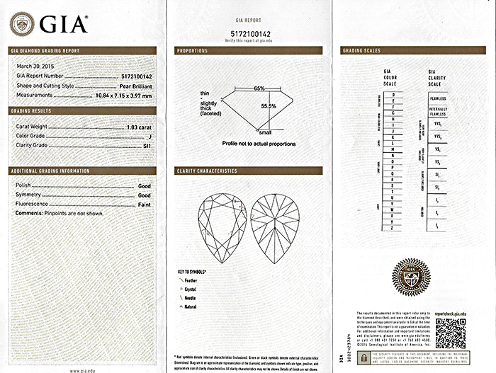 Estate GIA Certified 1.83ct Diamond Sapphire Engagement Ring