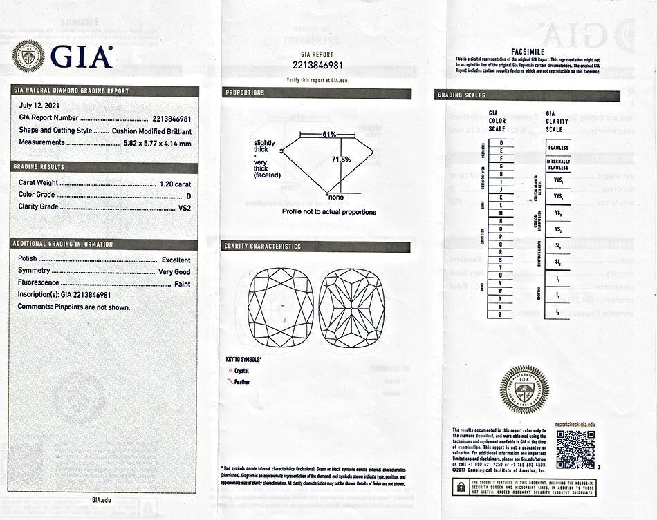 Estate GIA Certified 1.20ct Diamond Engagement Ring