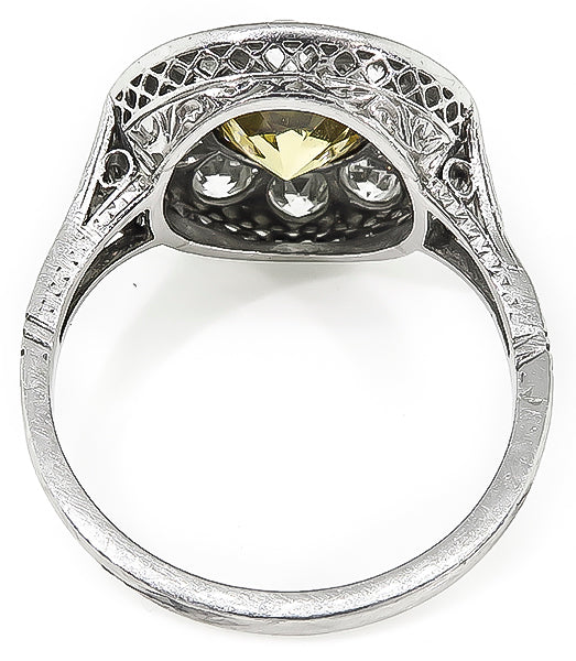 Estate 1.30ct Intense Fancy Orange Brown Diamond 0.70ct Diamond Ring