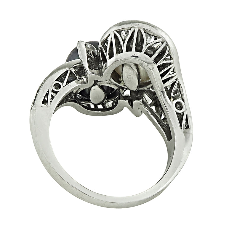 Estate Pearl 1.25ct Diamond Ring