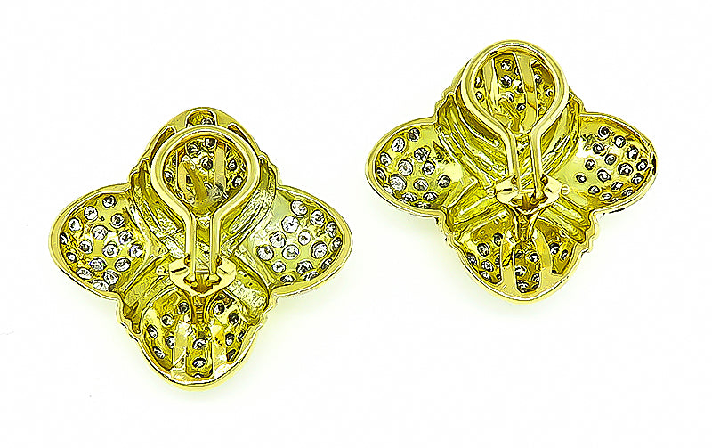 Estate 3.50ct Diamond Gold Earrings