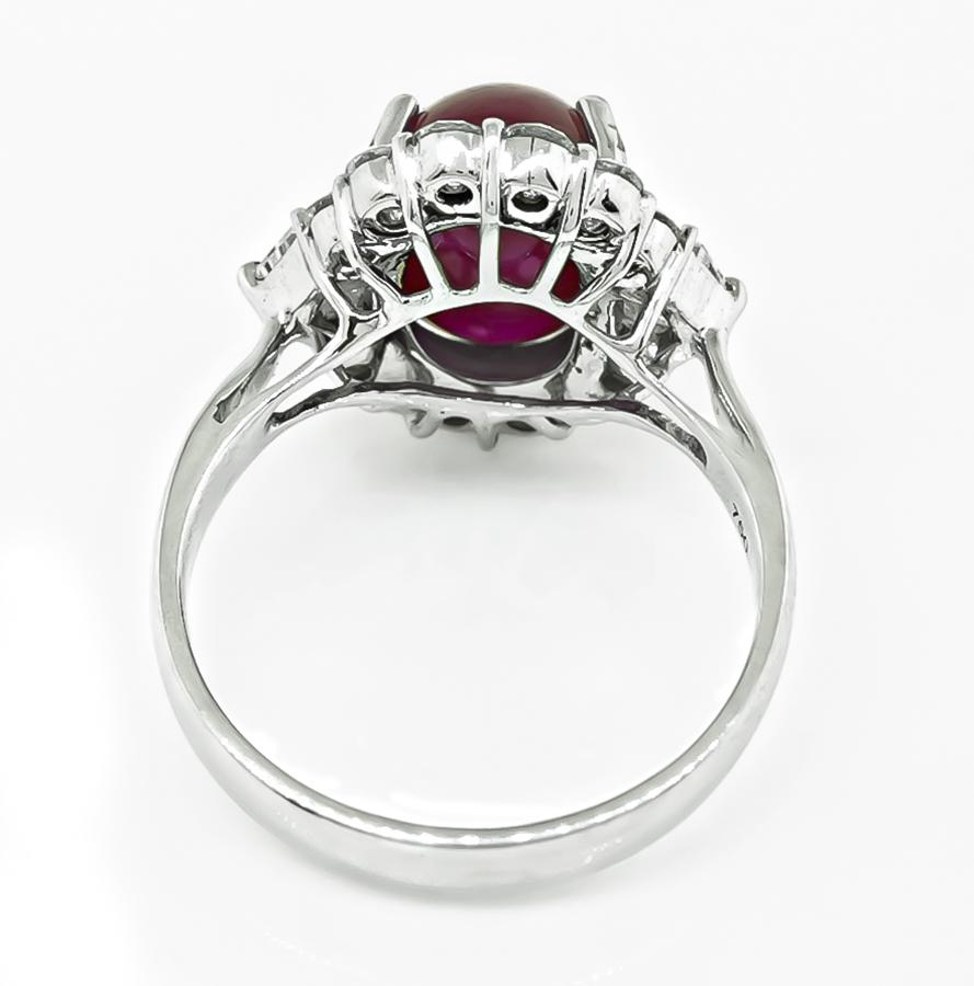 5.00ct Burma Ruby 1.10ct Diamond Gold Ring