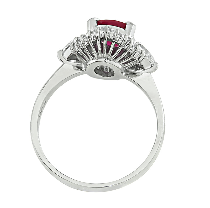 Estate 1.27ct Ruby 0.98ct Diamond Ring