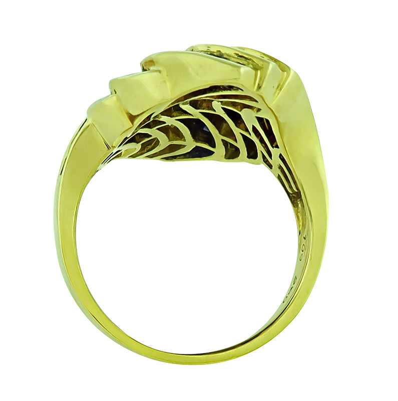 Estate 2.80ct Sapphire 1.09ct Diamond Gold Ring