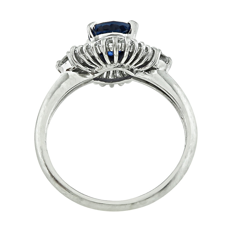 Estate 1.25ct Ceylon Sapphire 0.58ct Diamond Ring