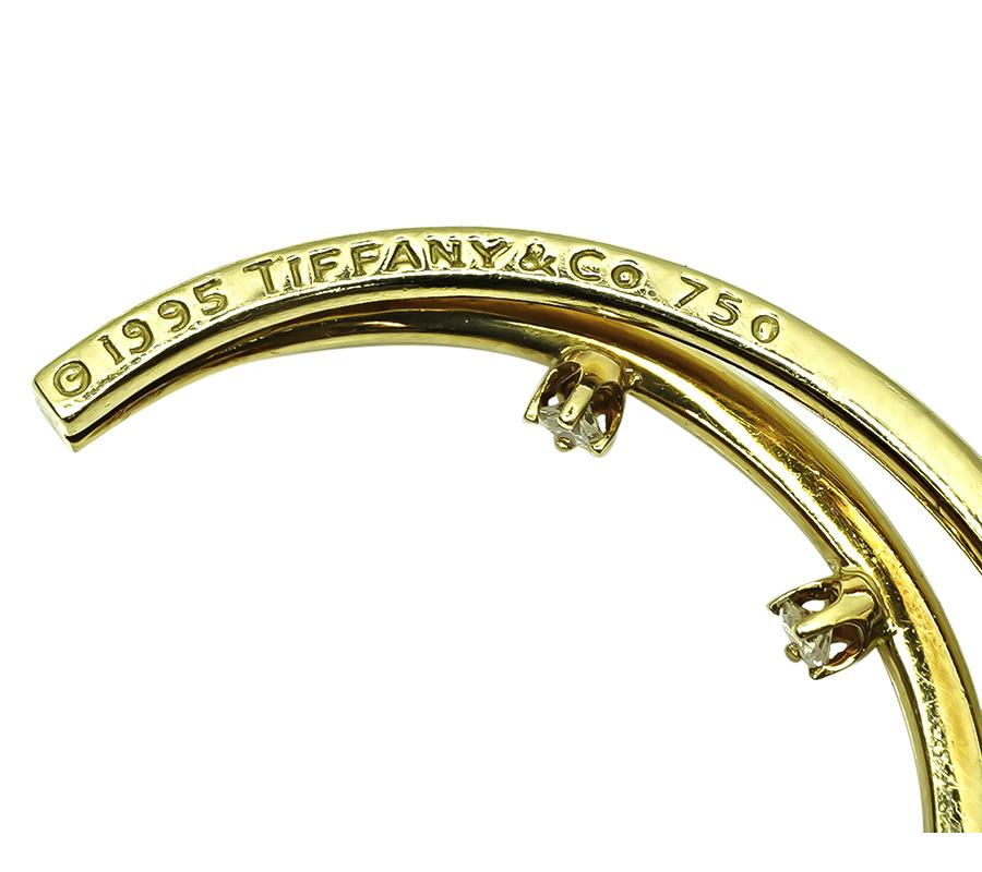 Estate Tiffany & Co 0.50ct Diamond Gold Earrings