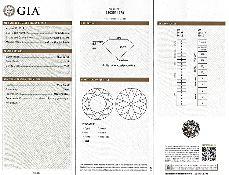Art Deco GIA Certified 0.60ct Diamond Engagement Ring