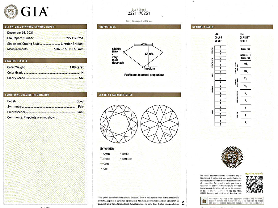 Estate GIA Certified 1.00ct Diamond Engagement Ring