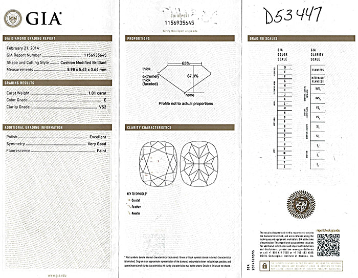 Estate GIA Certified 1.01ct Diamond Engagement Ring