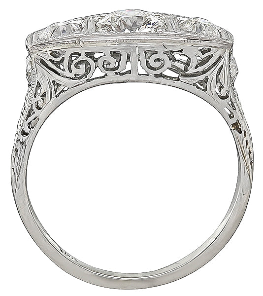 Vintage 0.74ct Center Diamond 0.48ct Diamond Anniversary Ring