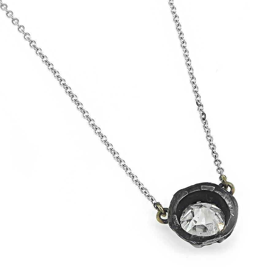 Vintage 1.26ct Diamond Pendant Necklace