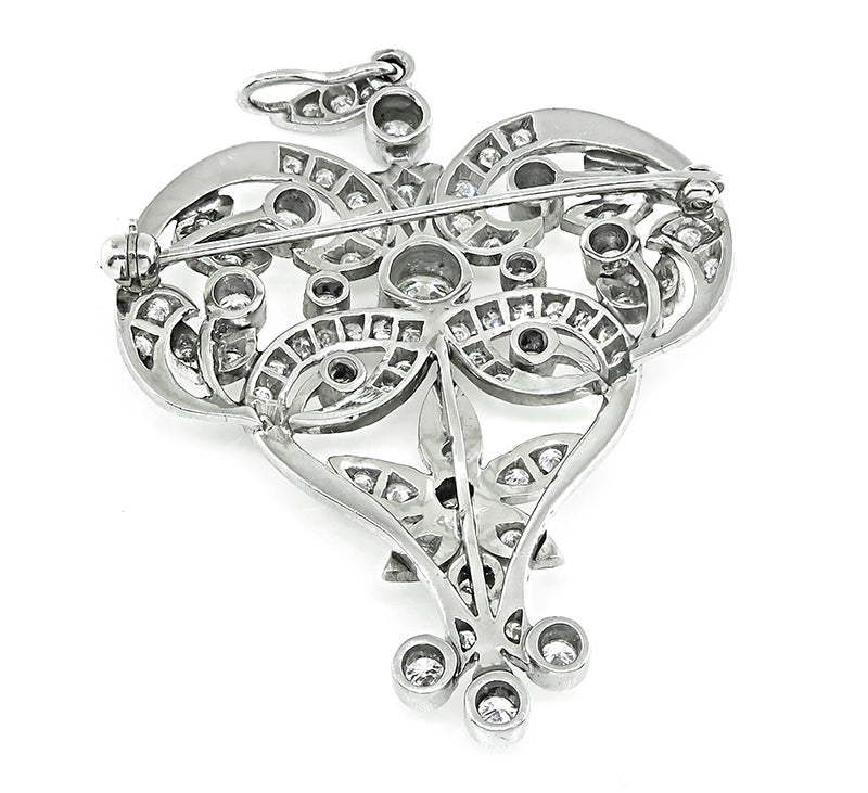 Edwardian 2.50ct Diamond Pin/Pendant Necklace