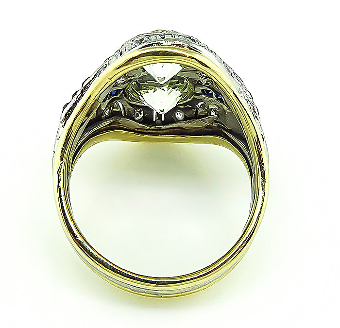 Vintage 2.76ct Diamond Sapphire Ring