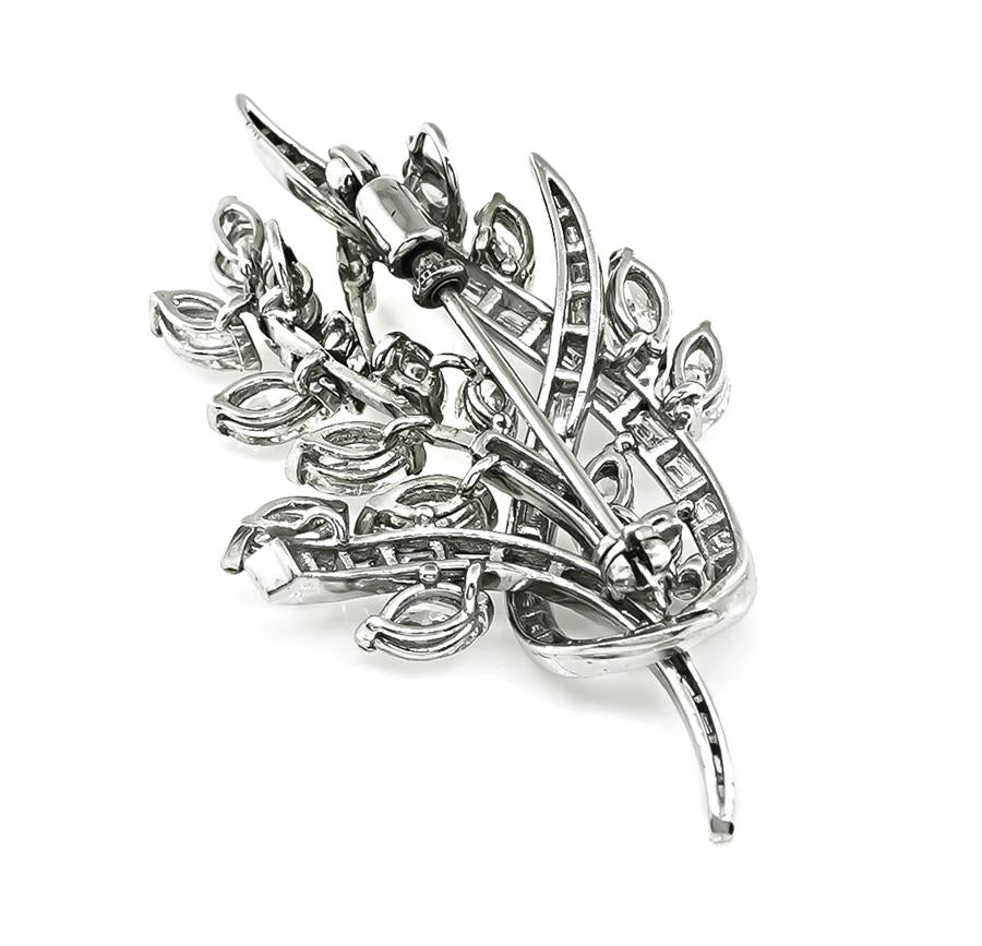 Vintage 6.00ct Diamond Gold Pin / Pendant