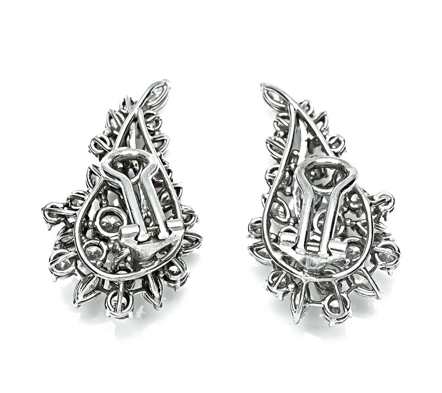 1950s 6.00ct Diamond Platinum Earrings
