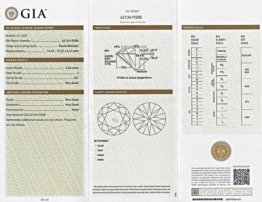 Antique GIA Certified 4.02ct Diamond Engagement Ring