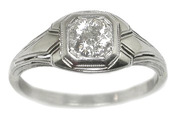 Engagement Rings | Edwardian 0.65ct Diamond 14k White Gold Engagement Ring | New York Estate Jewelry | Israel Rose Engagement Rings | Edwardian 0.65ct Diamond 14k White Gold Engagement Ring | New York Estate Jewelry | Israel Rose