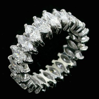 1950s 440ct Marquise Diamond Platinum Eternity Wedding Band