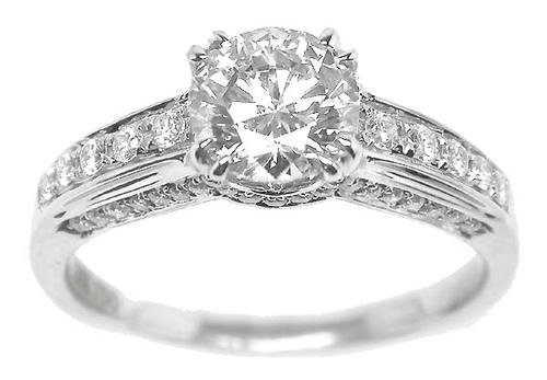 18k White Gold Diamond Engagement Ring GIA Certified