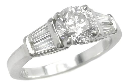 GIA Cetified Vintage Platinum Engagement Ring