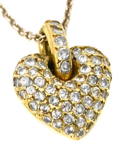 1.20ct Diamond 14k Yellow Gold Heart Pendant